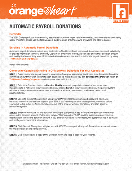 2021 THF O H Automatic Payroll Donations