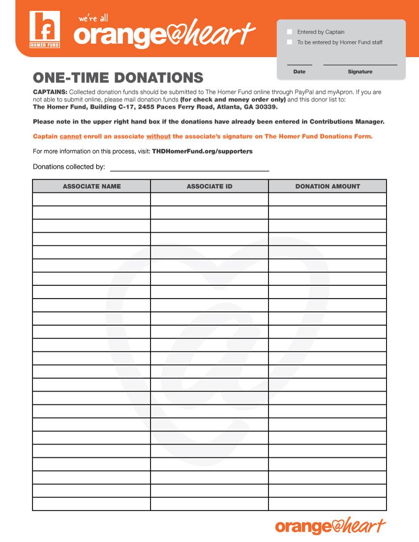 2023 THF O H One Time Donation Form